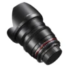 Walimex Pro 16mm 1:2,2 VCSC Video- und Foto Weitwinkelobjektiv (Filtergewinde 77mm, Gegenlichtblende, Zahnkranz, stufenlose Blende und Fokus) kompatibel mit Sony E Objektivbajonett schwarz