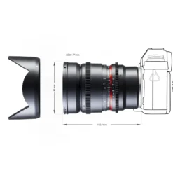 Walimex Pro 16mm 1:2,2 VCSC Video- und Foto Weitwinkelobjektiv (Filtergewinde 77mm, Gegenlichtblende, Zahnkranz, stufenlose Blende und Fokus) kompatibel mit Sony E Objektivbajonett schwarz