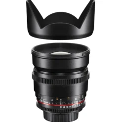 Walimex Pro 16mm 1:2,2 VCSC Video- und Foto Weitwinkelobjektiv (Filtergewinde 77mm, Gegenlichtblende, Zahnkranz, stufenlose Blende und Fokus) kompatibel mit Sony E Objektivbajonett schwarz