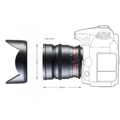 Walimex Pro 16mm 1:2,2 VDSLR Video- und Foto Weitwinkelobjektiv (Filtergewinde 77mm, Gegenlichtblende, Zahnkranz, stufenlose Blende und Fokus) kompatibel mit Nikon F Objektivbajonett schwarz