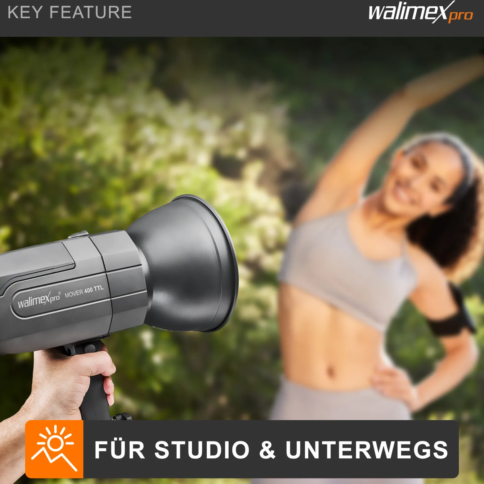 Walimex pro Mover 400 TTL Fotostudio-Blitzlicht 400 W 1/10000 s Schwarz, Grau - Fotostudio-Blitzlichter, Akkublitz Mover 400 TTL