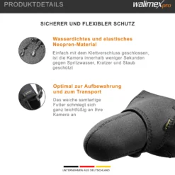 Walimex pro Neopren Kamera-Schutzhülle L 23 x 16 x 14 cm für große Kameras mit angesetztem Objektiv bis max. 23 cm Tiefe