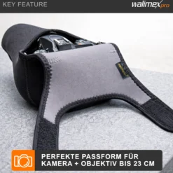 Walimex pro Neopren Kamera-Schutzhülle L 23 x 16 x 14 cm für große Kameras mit angesetztem Objektiv bis max. 23 cm Tiefe