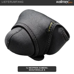 Walimex pro Neopren Kamera-Schutzhülle S 15 x 12 x 7 cm für kleine Kameras mit angesetztem Objektiv bis max. 15 cm Tiefe