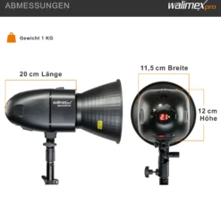 Walimex pro Newcomer 300 II 2er Set, Studioblitz Set inkl. Softboxen und Lampenstativen, LED Studiolicht 300 W mit Funk, hohe Lichtleistung ideal für Fotostudio