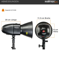 Walimex pro Newcomer 100 II Set, Studioblitz Set inkl. Softbox und Lampenstativ, LED Studiolicht mit Funk, Studiolampe mit hoher Lichtleistung ideal für Fotostudio