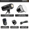 Walimex pro Niova Plus Daylight, dimmbare LED Videoleuchte 200 W, Videolicht mit Bowens-Reflektor & Soft Diffusor, Studiolicht mit COB-LED-Technologie