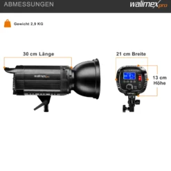 Walimex pro Niova Plus Daylight, dimmbare LED Videoleuchte 100 W, Videolicht mit Bowens-Reflektor & Soft Diffusor, Studiolicht mit COB-LED-Technologie