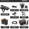 Walimex pro Niova Plus 500 Daylight, dimmbare LED Videoleuchte 500 W, Videolicht mit Bowens-Reflektor & Soft Diffusor, Studiolicht mit COB-LED-Technologie