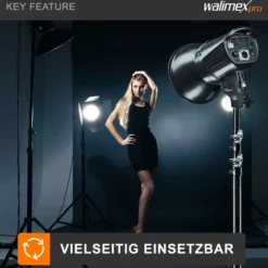 Walimex pro Niova 60 Plus Videoleuchte, LED Studioleuchte mit Bowens-Reflektor und Soft Diffusor, Studiolicht mit COB LED-Technologie und Bi-Color Funktion
