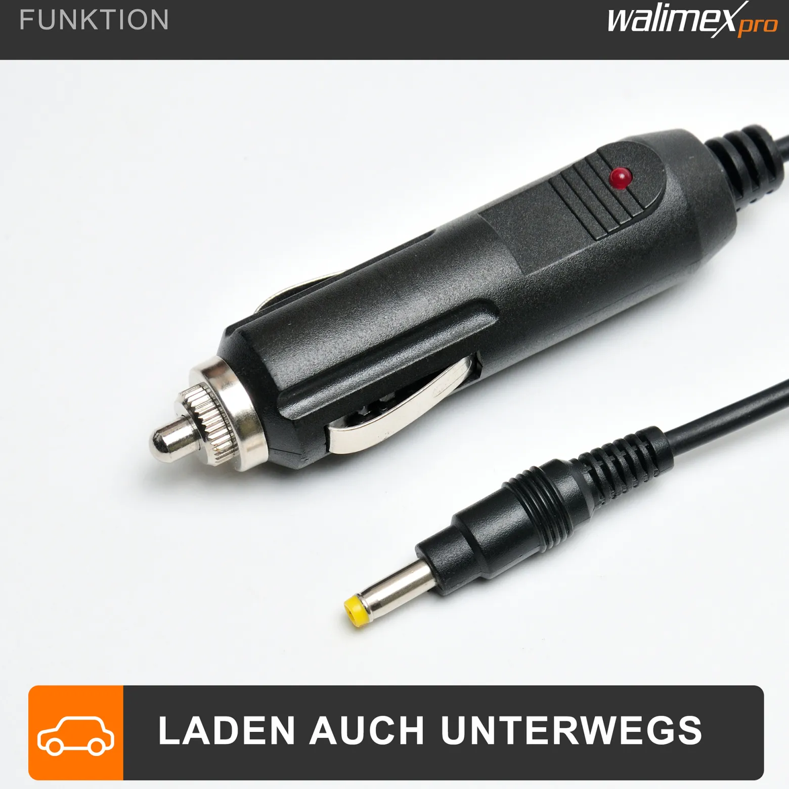 Walimex pro NP-F Akku-Ladegerät - 85 x 40 x 35 mm / 1000 mA - mit LED Anzeige, 12 V Ladekabel, automatischer Abschaltung - Zubehör für Fotografen
