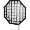Walimex pro Octagon Plus Softbox - 900 x 900 x 450 mm - mit Diffusoren, Grid, golden-silbernem Einsatz und Tasche - Lichtformer für Porträt- und Peoplefotografie
