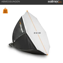 Walimex pro Octagon Softbox Fotostudio Set, 60 W LED Leuchte mit Soft Box, Bi-Color Videoleuchte Farbtemperatur 3000-6000 K, Studioleuchte mit Fernbedienung