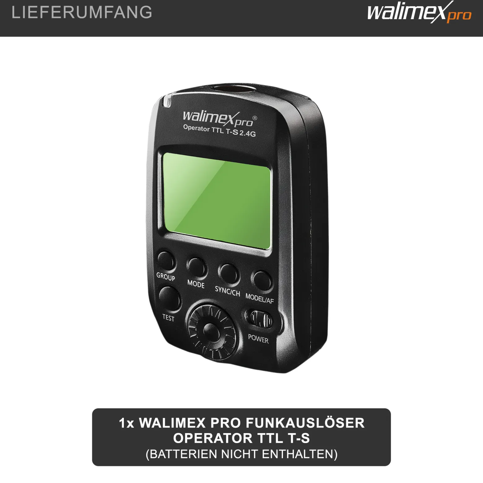 Walimex pro Operator TTL T-S geeignet für Sony Kamera, Funk Fernbedienung und Funk Auslöser für Newcomer, Emerger, Campaigner, Stager und Mover 200/400 TTL, Transmitter