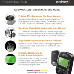 Walimex pro Operator TTL T-S geeignet für Sony Kamera, Funk Fernbedienung und Funk Auslöser für Newcomer, Emerger, Campaigner, Stager und Mover 200/400 TTL, Transmitter