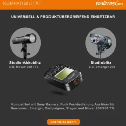 Walimex pro Operator TTL T-S geeignet für Sony Kamera, Funk Fernbedienung und Funk Auslöser für Newcomer, Emerger, Campaigner, Stager und Mover 200/400 TTL, Transmitter