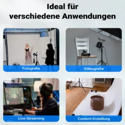 Walimex pro Parabol Reflexschirm schwarz/weiß Ø 129 cm + Diffusor – Lichtformer Set für Fotografie und Videografie