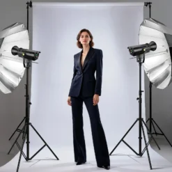 Walimex pro Parabol Reflexschirm schwarz/silberfarben Ø 165 cm + Diffusor – Lichtformer Set für Fotografie und Videografie