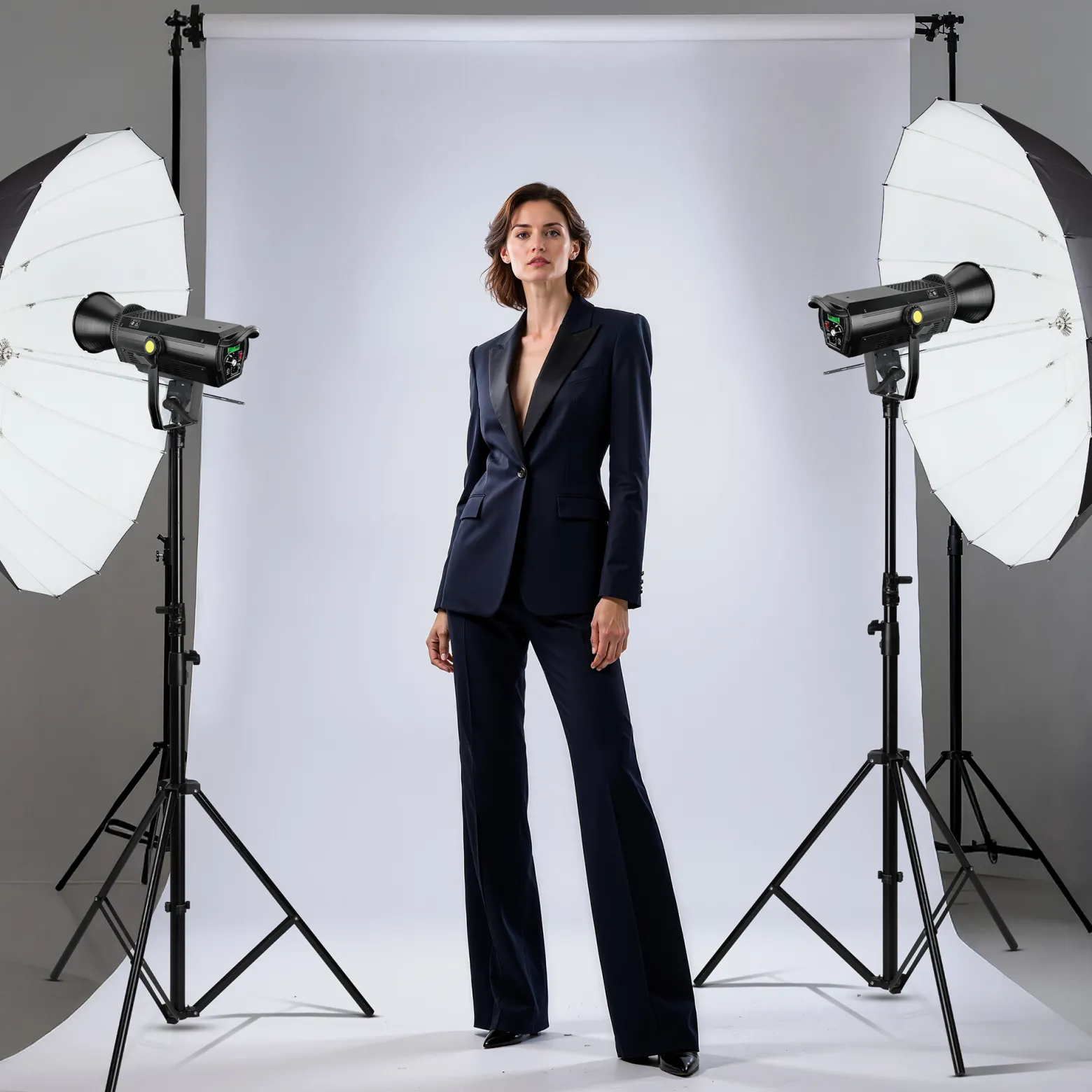 Walimex pro Parabol Reflexschirm schwarz/weiß Ø 165 cm + Diffusor – Lichtformer Set für Fotografie und Videografie