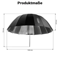 Walimex pro Parabol Reflexschirm schwarz/ silberfarben Ø 105 cm für kontrastreiches Licht