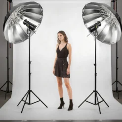 Walimex pro Parabol Reflexschirm schwarz/ silberfarben Ø 105 cm für kontrastreiches Licht