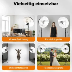 Walimex pro Parabol Reflexschirm schwarz/ weiß Ø 105 cm für weiches Licht
