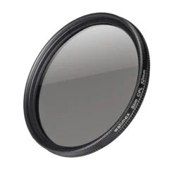 Walimex pro Polfilter zirkular slim 52 mm, Polarisationsfilter inkl. Schutzhülle, CPL Filter mit Metallfassung, Kamera Pol Filter für professionelle Aufnahmen
