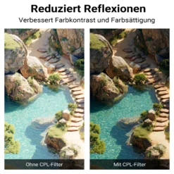 Walimex pro Polfilter Zirkular Slim Super DMC 58 mm, Polarisationsfilter mit 18-lagiger Beschichtung, CPL Filter mit 4,6 mm Slimfassung, Objektivfilter reduziert Reflexion und kräftigt Farben