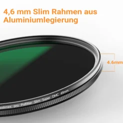 Walimex pro Polfilter Zirkular Slim Super DMC 62 mm, Polarisationsfilter mit 18-lagiger Beschichtung, CPL Filter mit 4,6 mm Slimfassung, Objektivfilter reduziert Reflexion und kräftigt Farben