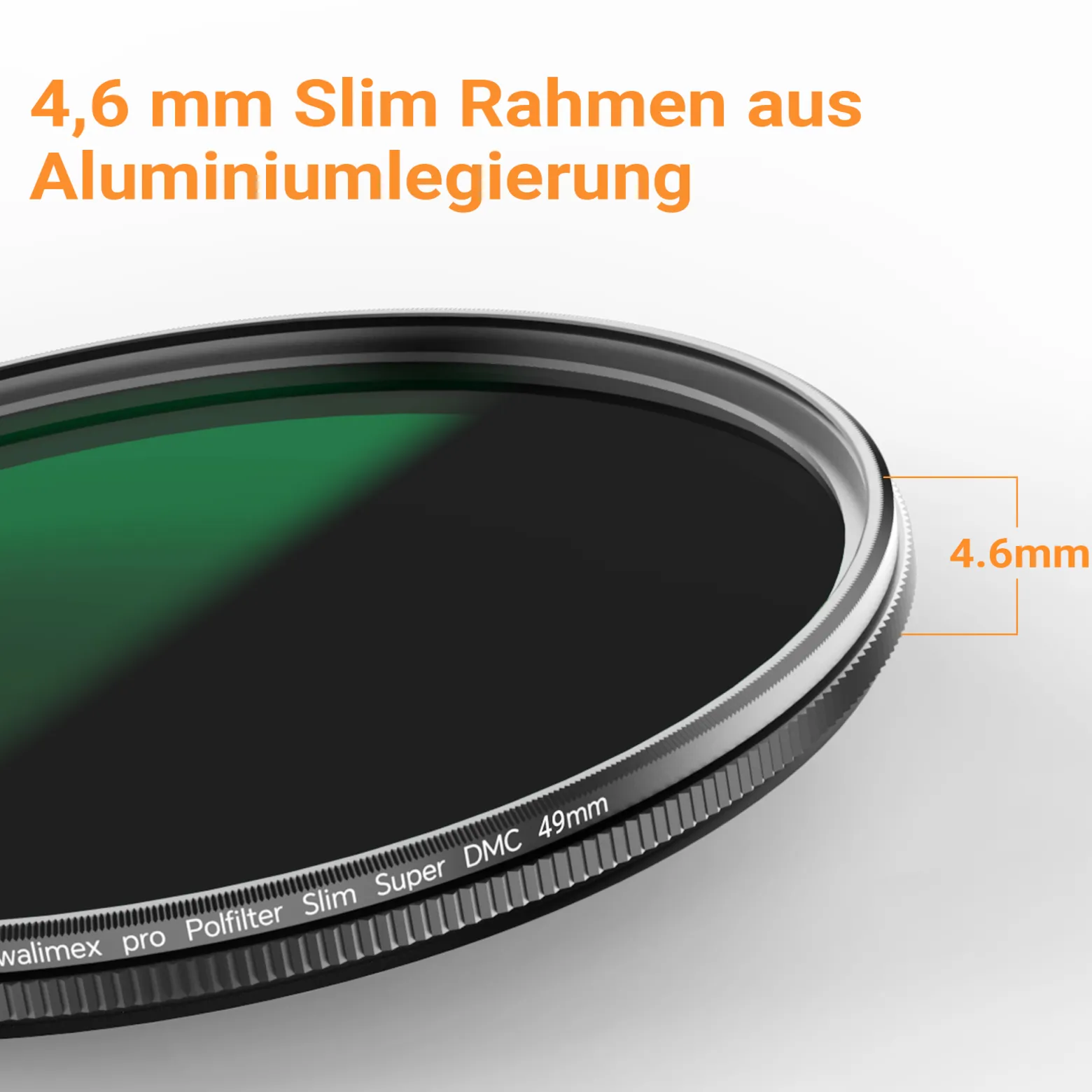 Walimex pro Polfilter Zirkular Slim Super DMC 62 mm, Polarisationsfilter mit 18-lagiger Beschichtung, CPL Filter mit 4,6 mm Slimfassung, Objektivfilter reduziert Reflexion und kräftigt Farben