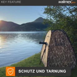 Walimex pro Pop-up Camouflage Tarnzelt für Naturfotografie und Tierbeobachtung – 1100 x 1100 x 1400 mm – Schnell auf- und abbaubar, mit Seitenfenstern inkl. Transporttasche