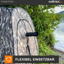 Walimex pro Pop-up Camouflage Tarnzelt für Naturfotografie und Tierbeobachtung – 1100 x 1100 x 1400 mm – Schnell auf- und abbaubar, mit Seitenfenstern inkl. Transporttasche
