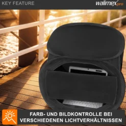 Walimex pro Pop-Up Laptop-Zelt 50 x 50 x 50 cm Sonnenschutz und Blendschutz, Fotozelt für verbesserte Farb- und Bildkontrolle ideal für Outdoor-Shootings