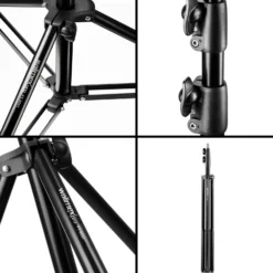 Walimex pro Pro Beleuchtungsset - Video Set up Videoleuchte mit 128 LED und Lampenstativ FT 8051 260 cm - mit Color Filter Platte, Akku Netzteil, 12 V Kabel und Tasche - für DLSR