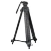 Walimex pro Profi Videostativ Cineast I - 865 x 200 x 200 mm - max. Traglast 6 kg - mit Tasche - 5 Beinstreben & Mittelspinne - für Videokameras & DSLRs - schwarz