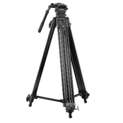Walimex pro Profi Videostativ Cineast I - 865 x 200 x 200 mm - max. Traglast 6 kg - mit Tasche - 5 Beinstreben & Mittelspinne - für Videokameras & DSLRs - schwarz