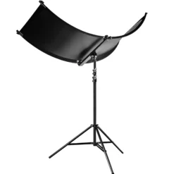 Walimex pro Reflektor Halfpipe + WT-806 Stativ Set 150 x 60 cm konkav 3in1 silberfarben weiß wavy goldfarben mit Lampenstativ bis 256 cm für Porträtfotografie