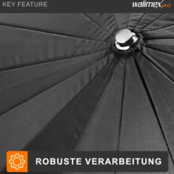 Walimex pro Reflexschirm Ø 180 cm schwarz/weiß für weiches Licht, Lichtreflektor für neutrale Lichtführung und Streulichtminderung, optimal für Produktfotografie