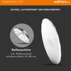 Walimex pro Reflexschirmdiffusor für Ø 180 cm Weiß, Diffusor Hülle für Softbox-Effekt, Lichtformer inkl. Transporttasche ideal für Porträt-, Produkt- und Still-Life-Fotografie