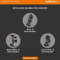 Walimex pro Reflexschirm zweilagig schwarz/gold, Fotoschirm 109 cm Durchmesser, robuster Reflektor mit hohem Reflexionsvermögen, Lichtformer für weiche Lichtcharakteristik
