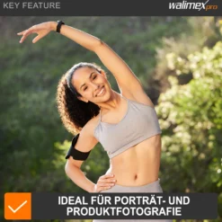 Walimex pro Reflexschirm zweilagig schwarz/gold, Fotoschirm 109 cm Durchmesser, robuster Reflektor mit hohem Reflexionsvermögen, Lichtformer für weiche Lichtcharakteristik