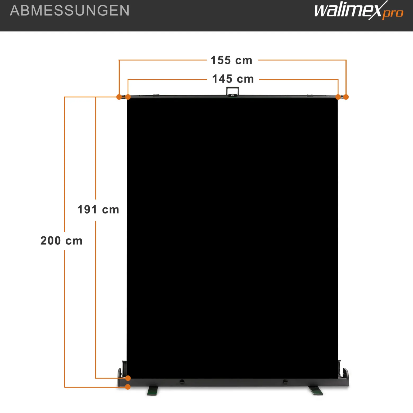 Walimex pro Roll-up Panel Hintergrund schwarz 155 x 200 cm, Fotohintergrund mit Transportbox, Hintergrundsystem für Fotostudio, knitterfreie Fotoleinwand ideal für Low-Key-Fotografie und Portraits
