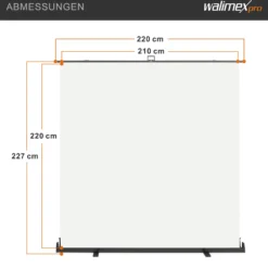 Walimex pro Roll-up Panel Hintergrund weiß 210 x 220 cm, Fotohintergrund mit Transportbox, Hintergrundsystem für Fotostudio, knitterfreie Fotoleinwand ideal für Freistellen und High-Key-Fotografie