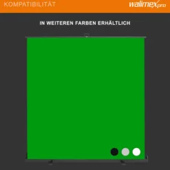 Walimex pro Roll-up Panel Hintergrund weiß 210 x 220 cm, Fotohintergrund mit Transportbox, Hintergrundsystem für Fotostudio, knitterfreie Fotoleinwand ideal für Freistellen und High-Key-Fotografie