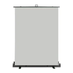 Walimex pro Roll-up Panel Hintergrund grau 155 x 200 cm, Fotohintergrund mit Transportbox, Hintergrundsystem für Fotostudio, knitterfreie Fotoleinwand ideal für Portraits und dezente Lichtakzente