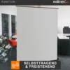 Walimex pro Roll-up Panel Hintergrund grau 210 x 220 cm, Fotohintergrund mit Transportbox, Hintergrundsystem für Fotostudio, knitterfreie Fotoleinwand ideal für Portraits und dezente Lichtakzente