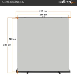 Walimex pro Roll-up Panel Hintergrund grau 210 x 220 cm, Fotohintergrund mit Transportbox, Hintergrundsystem für Fotostudio, knitterfreie Fotoleinwand ideal für Portraits und dezente Lichtakzente