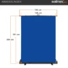 Walimex pro Roll-up Panel Hintergrund blau 155 x 200 cm, Fotohintergrund mit Transportbox, Hintergrundsystem für Fotostudio, knitterfreie Fotoleinwand ideal für Freistellen und Chromakeying