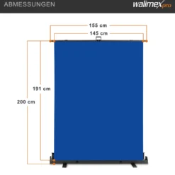 Walimex pro Roll-up Panel Hintergrund blau 155 x 200 cm, Fotohintergrund mit Transportbox, Hintergrundsystem für Fotostudio, knitterfreie Fotoleinwand ideal für Freistellen und Chromakeying