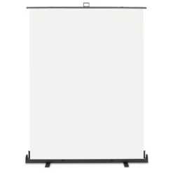 Walimex pro Roll-up Panel Hintergrund weiß 165 x 220 cm, Fotohintergrund mit Transportbox, Hintergrundsystem für Fotostudio, knitterfreie Fotoleinwand ideal für Freistellen und High-Key-Fotografie